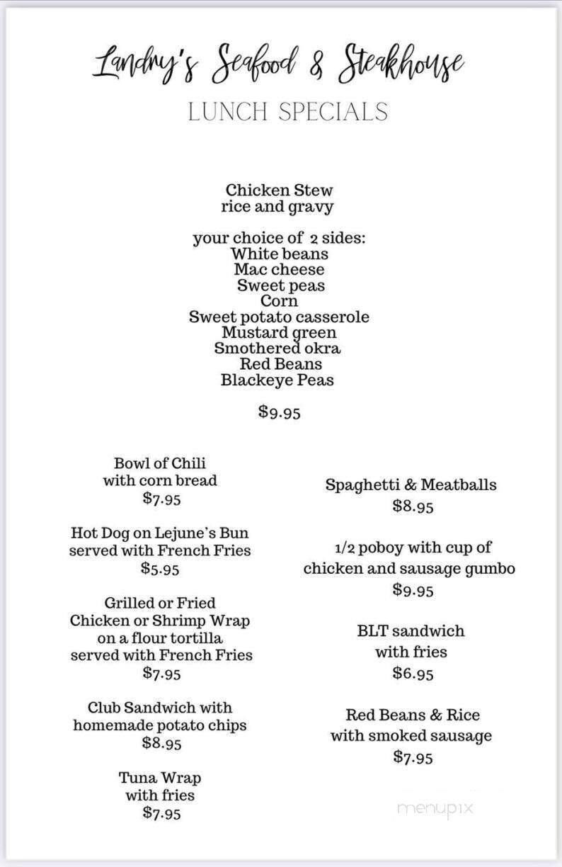 Landry's Seafood Of Jeanerette - Jeanerette, LA menu_pic