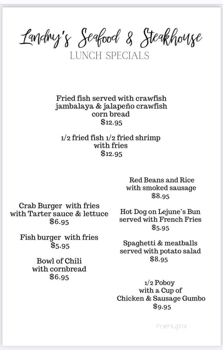Landry's Seafood Of Jeanerette - Jeanerette, LA menu_pic