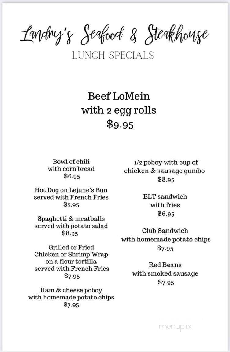 Landry's Seafood Of Jeanerette - Jeanerette, LA menu_pic