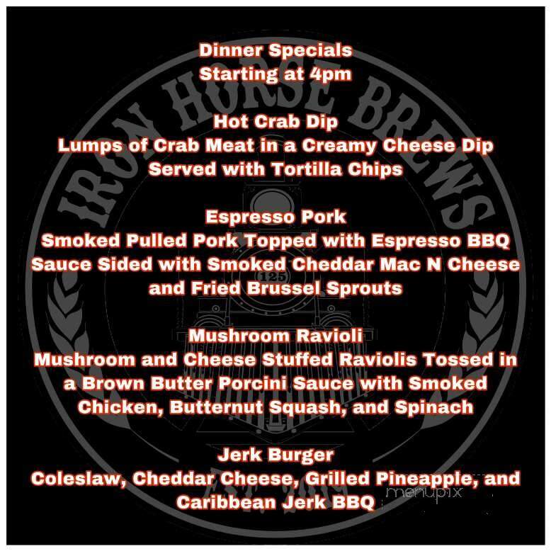 Iron Horse Brews - Sherwood, OH menu_pic