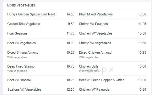 Hung's Garden Chinese Food Restaurant - Winnipeg, MB menu_pic