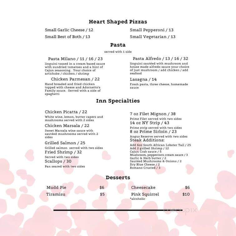 Old Market House Inn - Zanesville, OH menu_pic