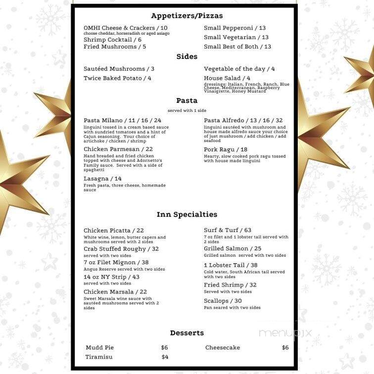 Old Market House Inn - Zanesville, OH menu_pic