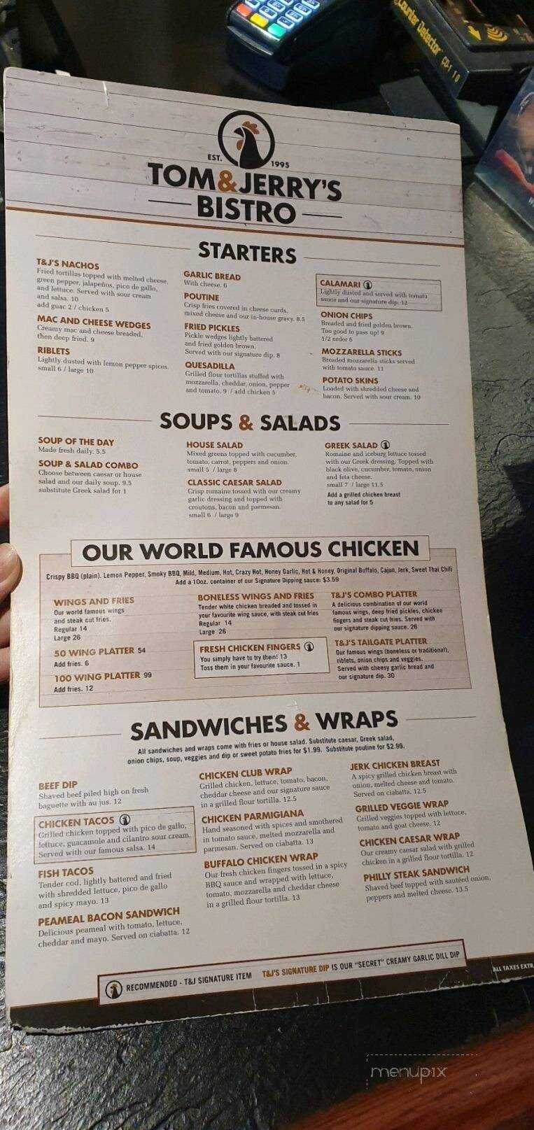 Tom & Jerry's Bistro - Aurora, ON menu_pic