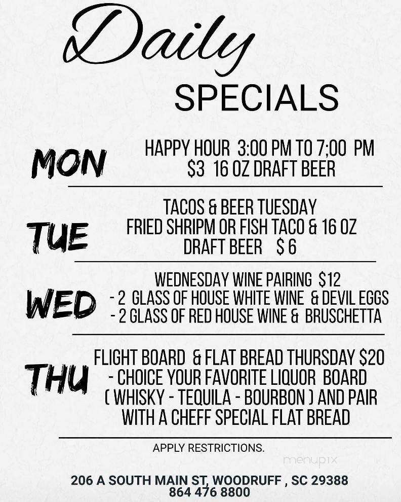 Claudio's Bistro - Woodruff, SC menu_pic