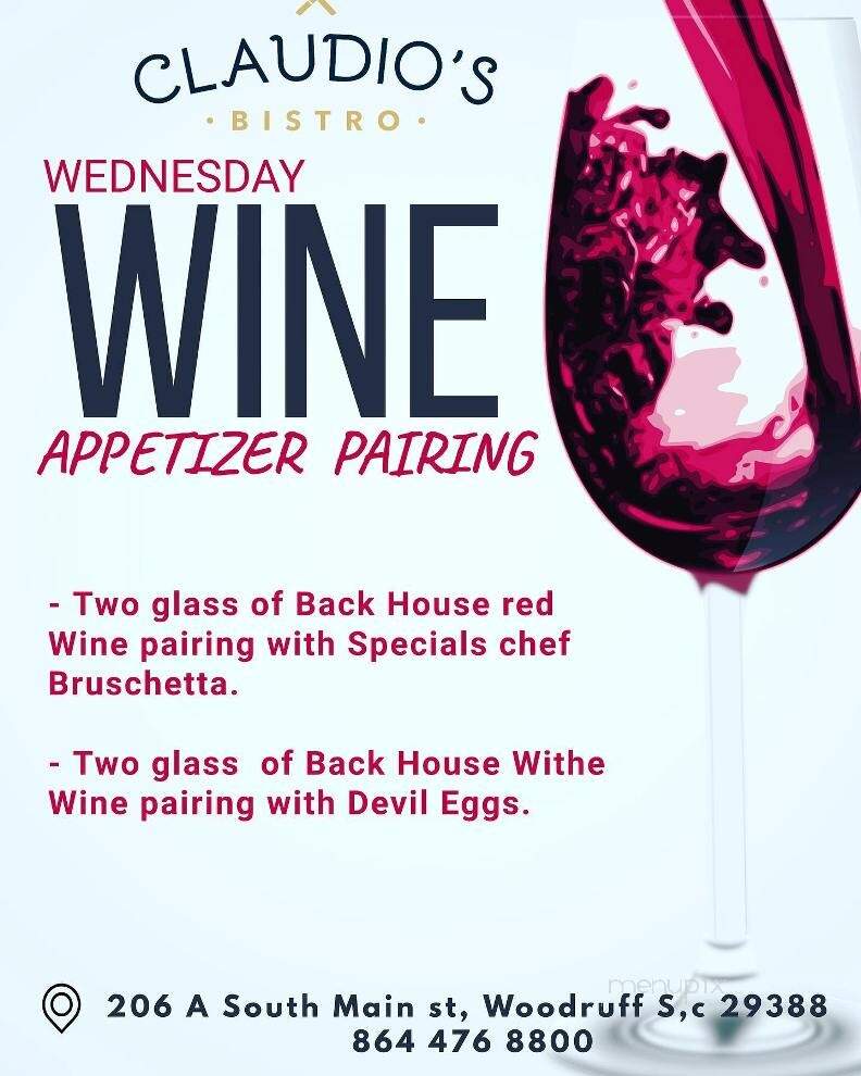 Claudio's Bistro - Woodruff, SC menu_pic