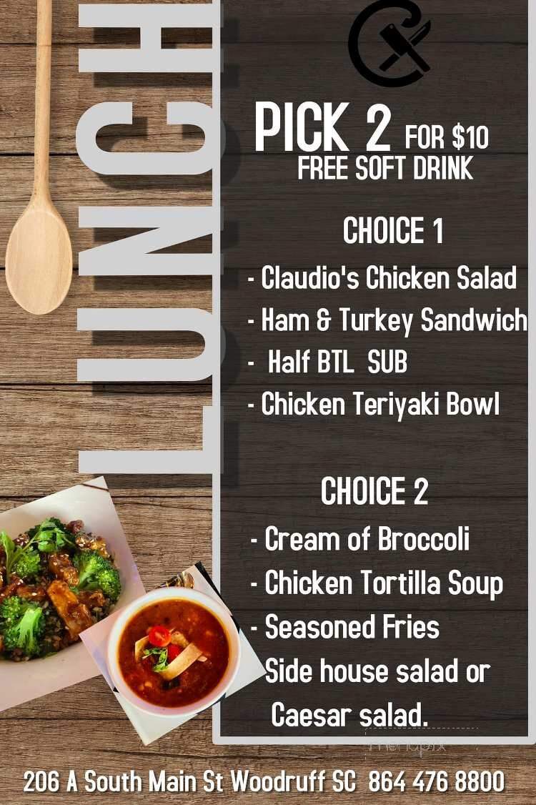 Claudio's Bistro - Woodruff, SC menu_pic