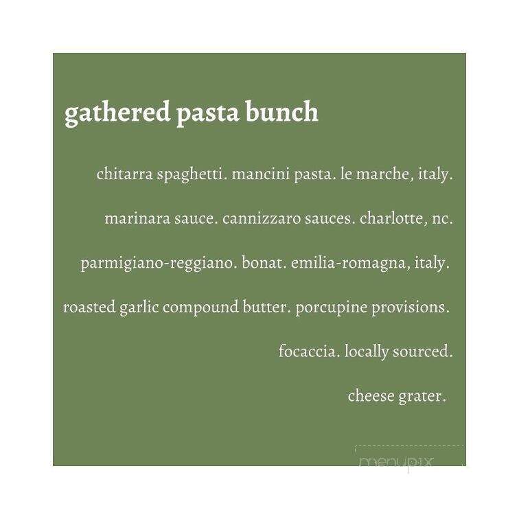 Porcupine Provisions - Charlotte, NC menu_pic