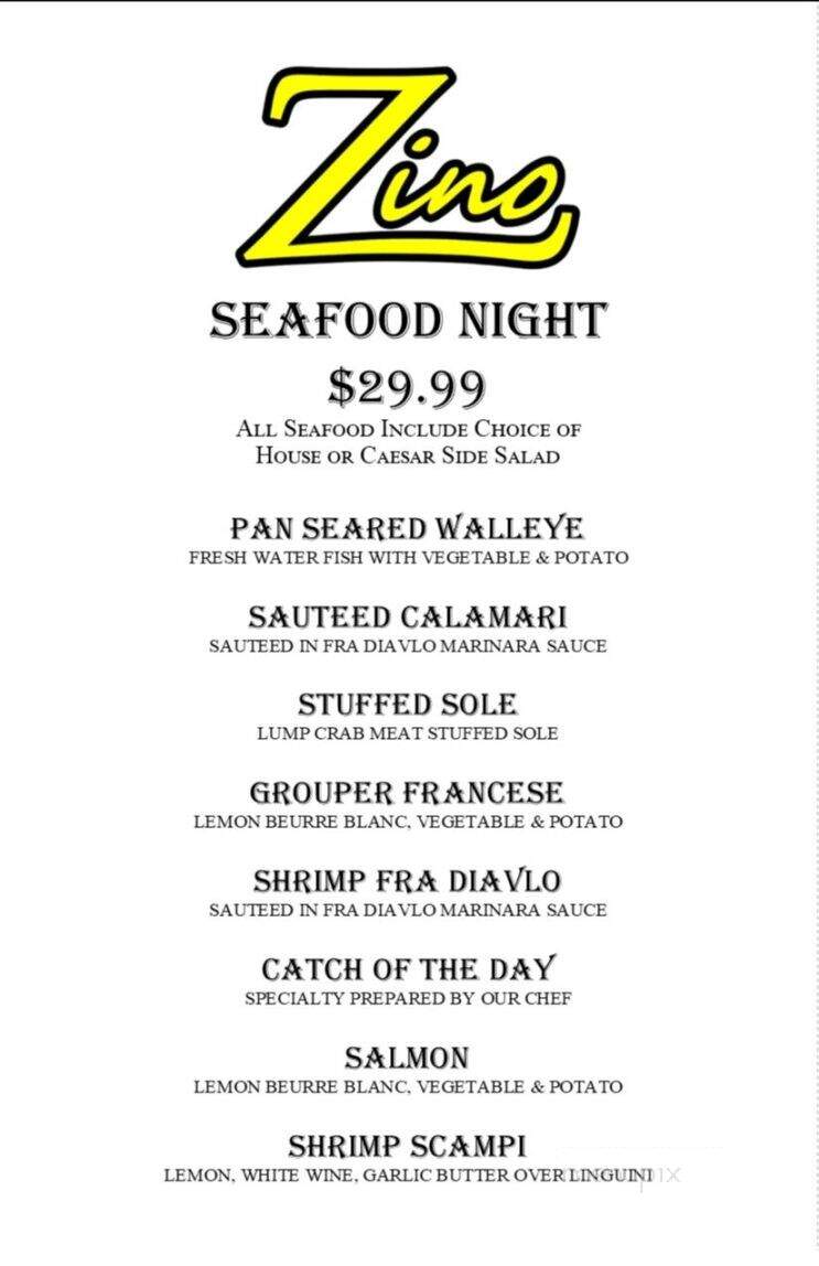 Zino Ristorante - Estero, FL menu_pic