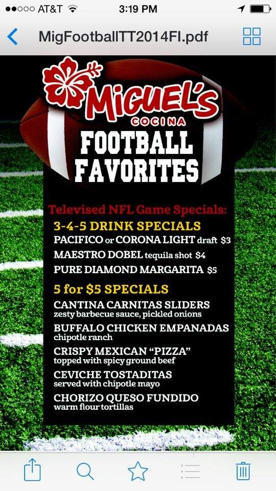 Miguel's Cocina - Carlsbad, CA menu_pic