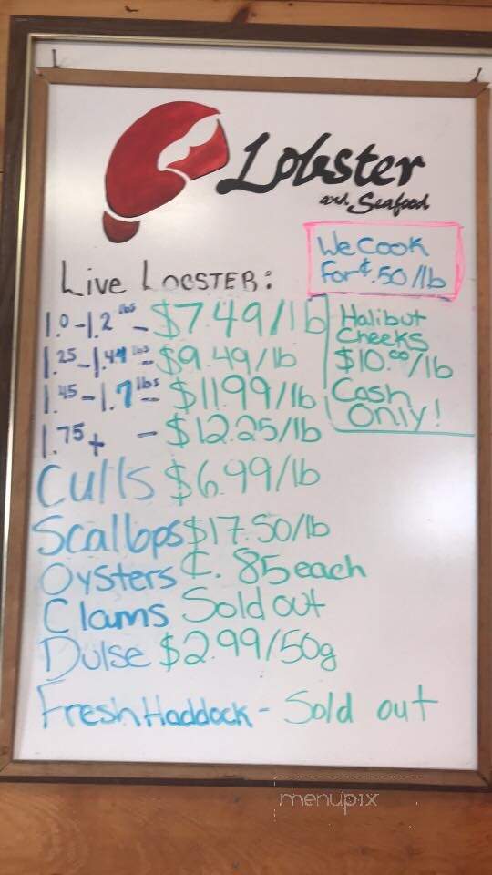 Lobster Dive - Eastern Passage, NS menu_pic