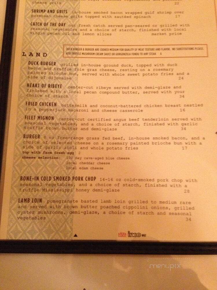 Restaurant Tyler - Starkville, MS menu_pic