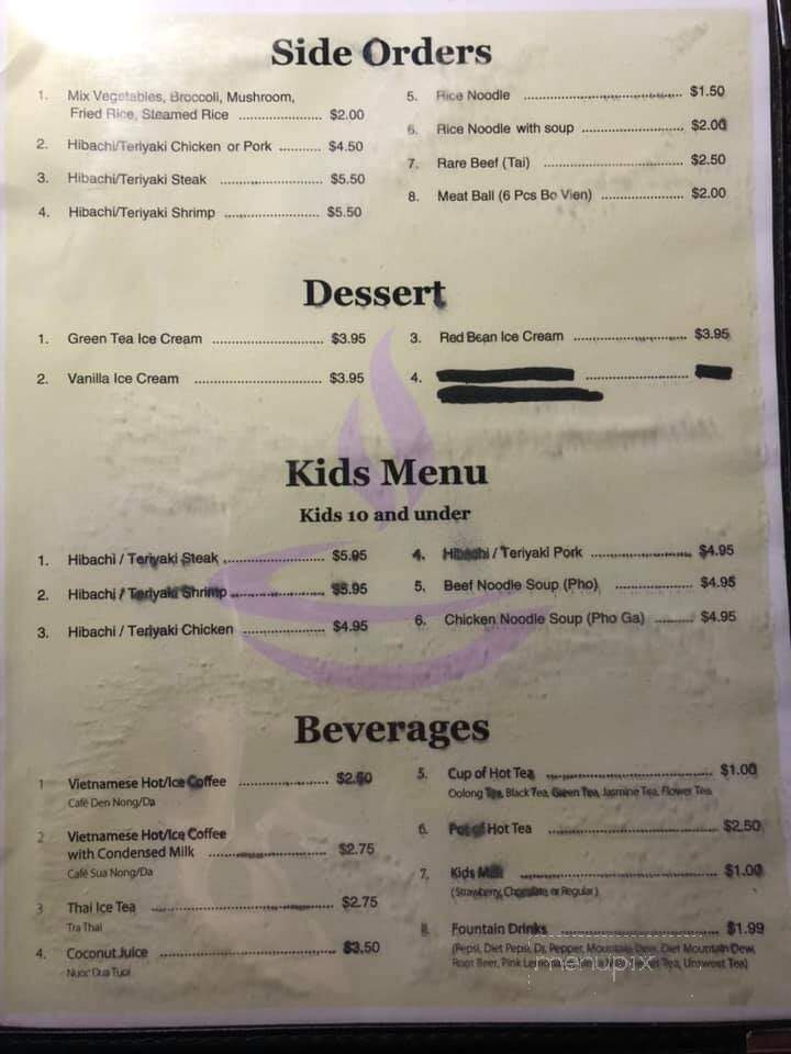 Pho Shiki - Columbus, IN menu_pic