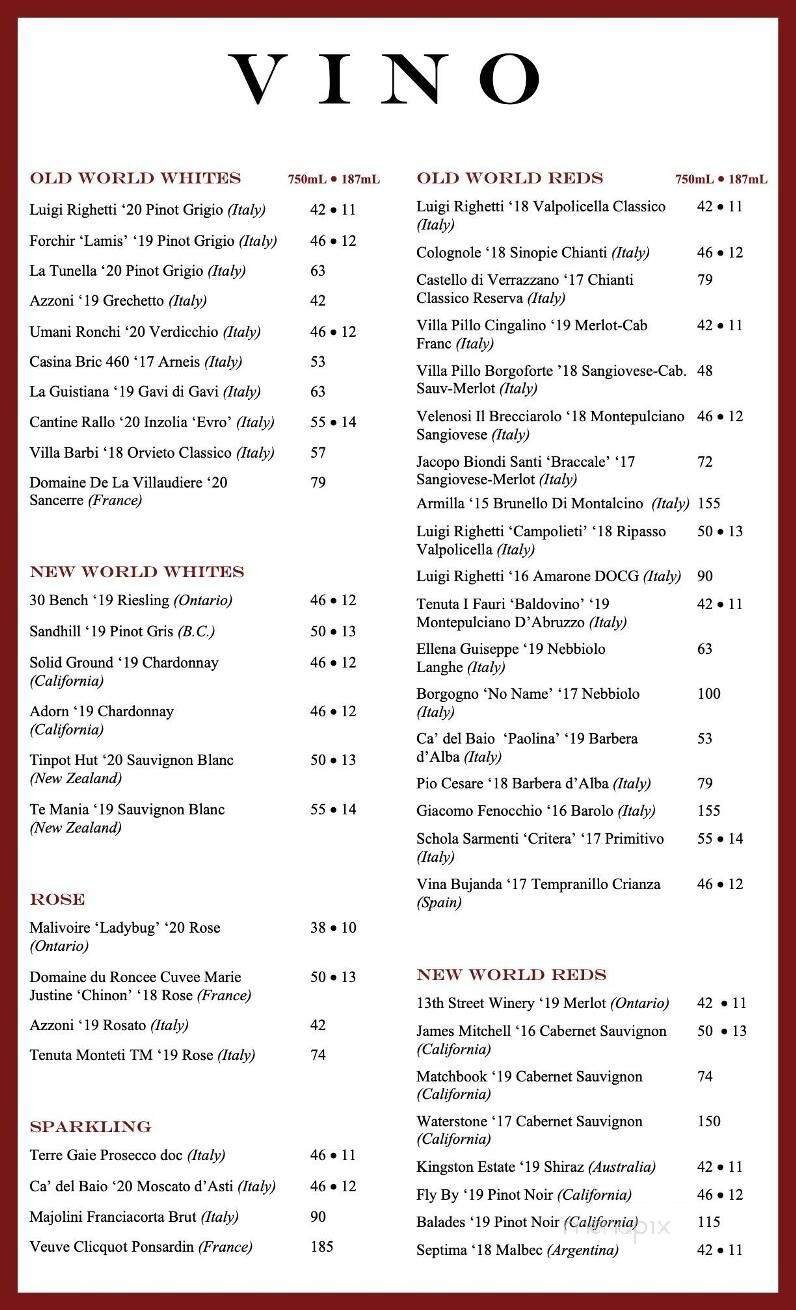 Casa Domenico - Kingston, ON menu_pic