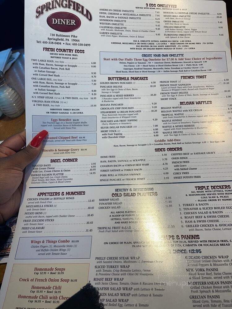 Springfield Diner - Springfield, PA menu_pic