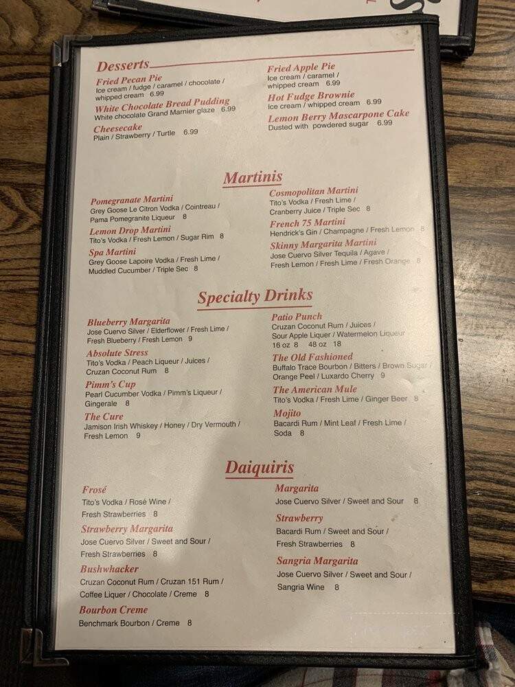 Chesterfields - Hattiesburg, MS menu_pic
