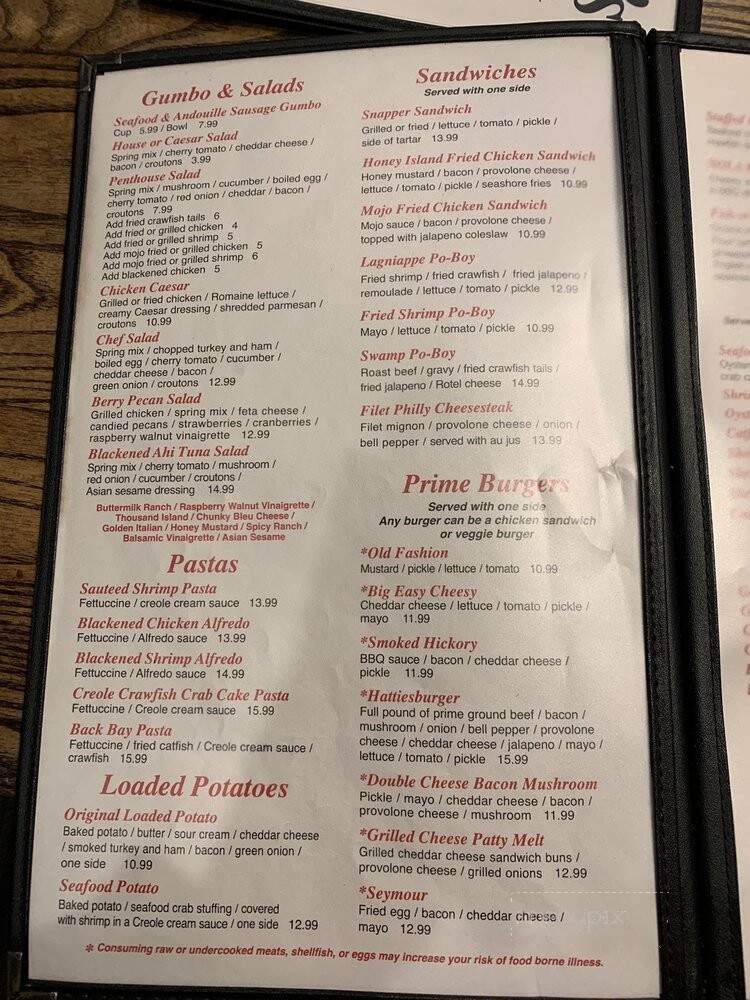 Chesterfields - Hattiesburg, MS menu_pic