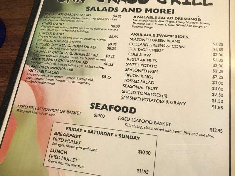 Sawgrass Grill - Naples, FL menu_pic