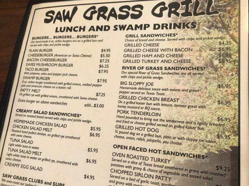 Sawgrass Grill - Naples, FL menu_pic