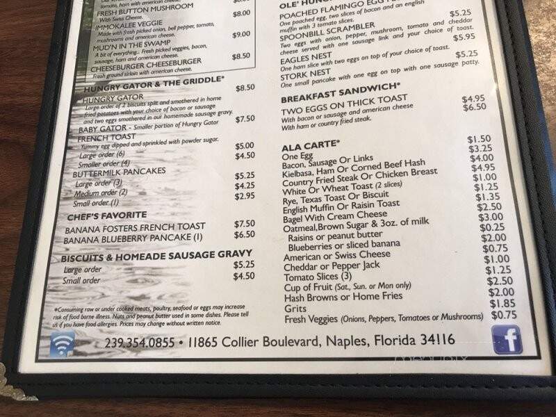 Sawgrass Grill - Naples, FL menu_pic