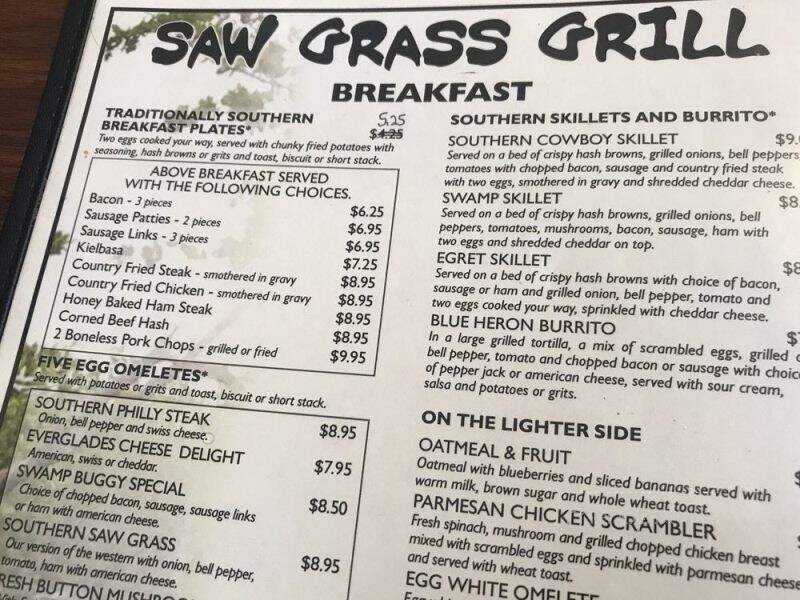 Sawgrass Grill - Naples, FL menu_pic