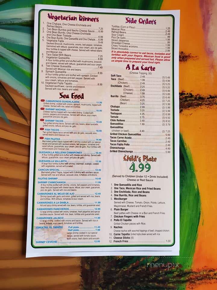 El Tapatio Mexican Restaurant - Ardmore, OK menu_pic