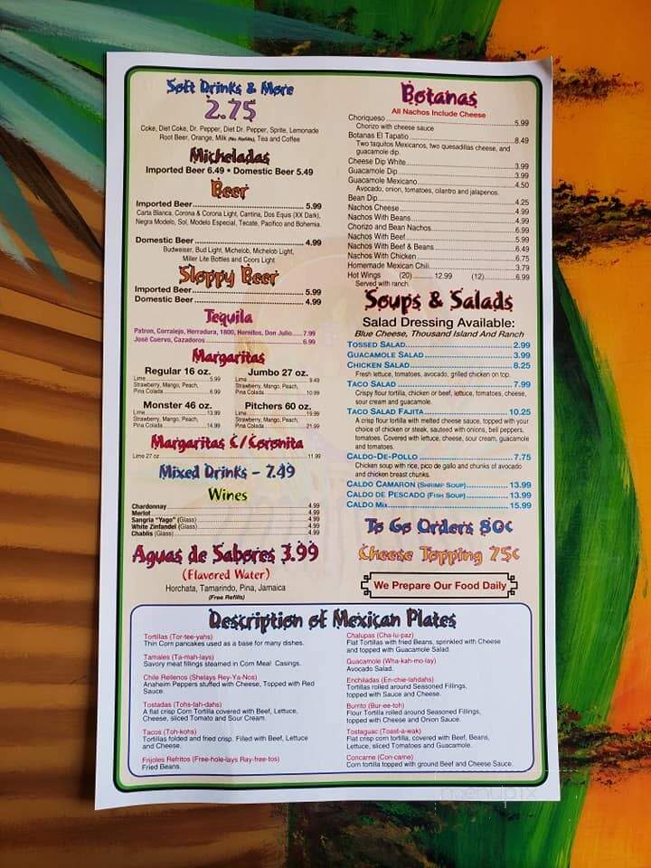 El Tapatio Mexican Restaurant - Ardmore, OK menu_pic