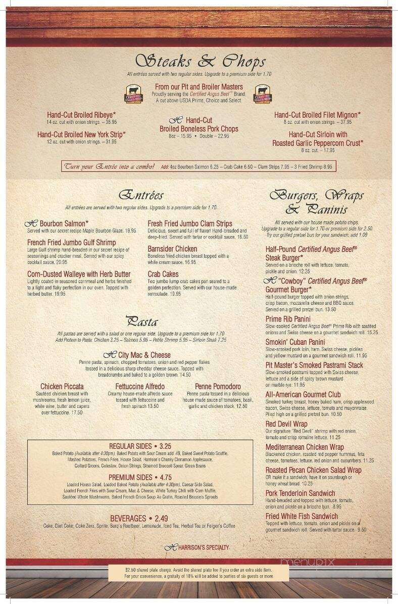 Harrison's - Tipp City, OH menu_pic