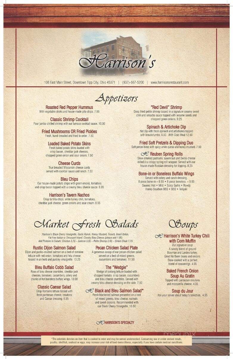 Harrison's - Tipp City, OH menu_pic