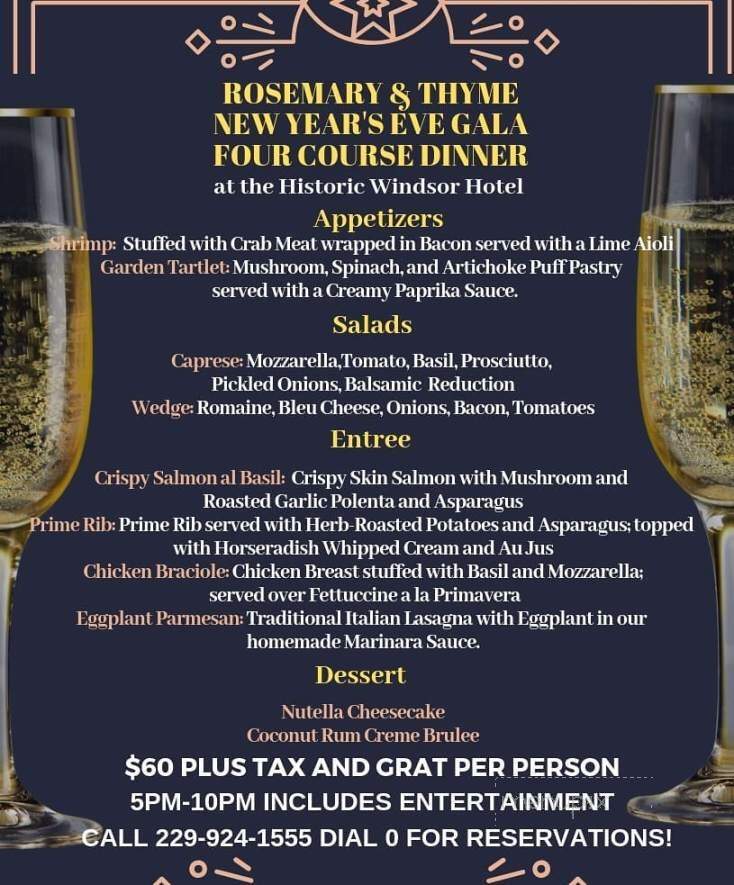 Windsor Hotel - Americus, GA menu_pic