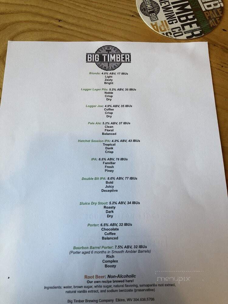 Big Timber Brewing Company - Elkins, WV