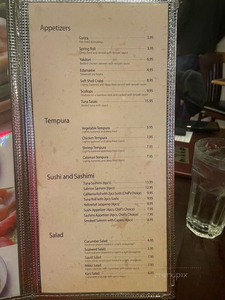 Nikko Japanese Steak House Sushi - Tyrone, GA menu_pic