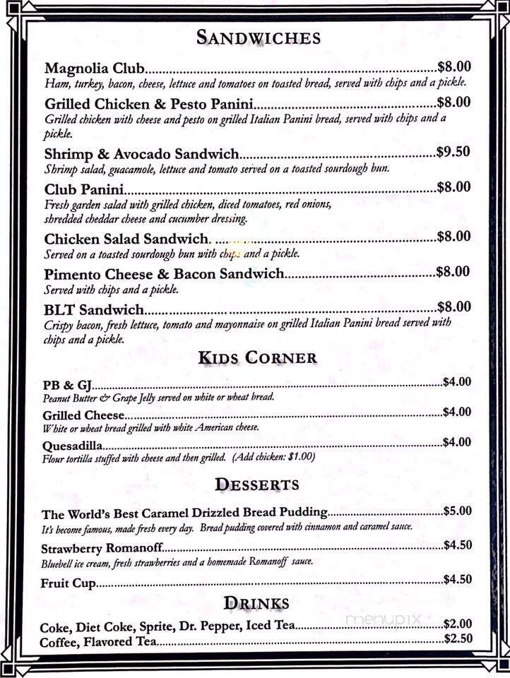 Two Magnolias - Beaumont, TX menu_pic