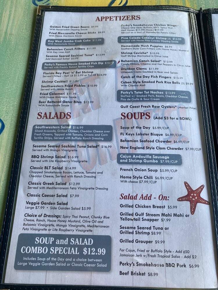 Porky's Bayside - Marathon, FL menu_pic