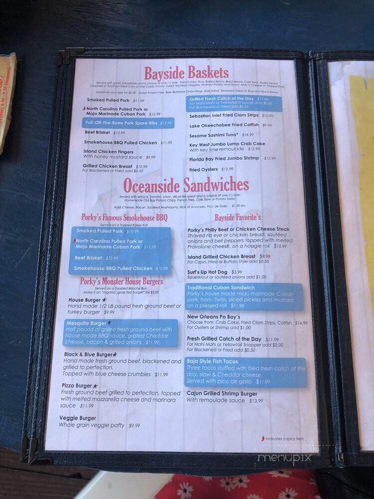 Porky's Bayside - Marathon, FL menu_pic