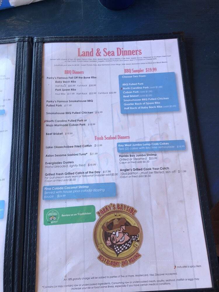 Porky's Bayside - Marathon, FL menu_pic