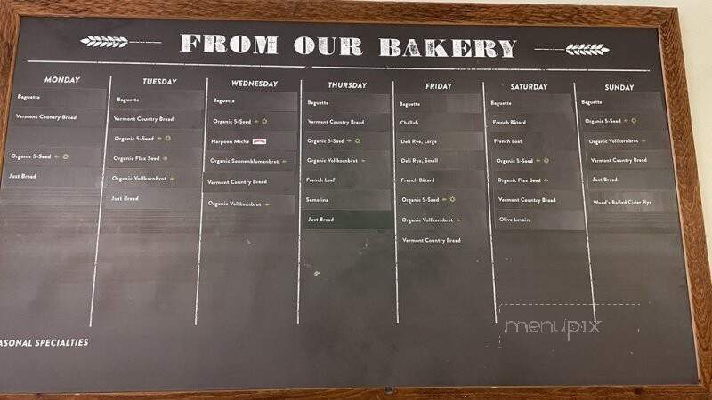 The Baker's Store and Cafe: King Arthur Flour - Norwich, VT menu_pic
