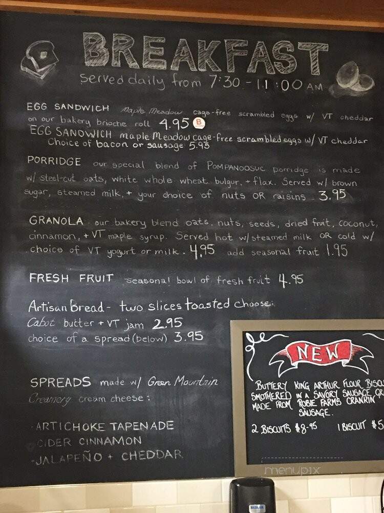 The Baker's Store and Cafe: King Arthur Flour - Norwich, VT menu_pic