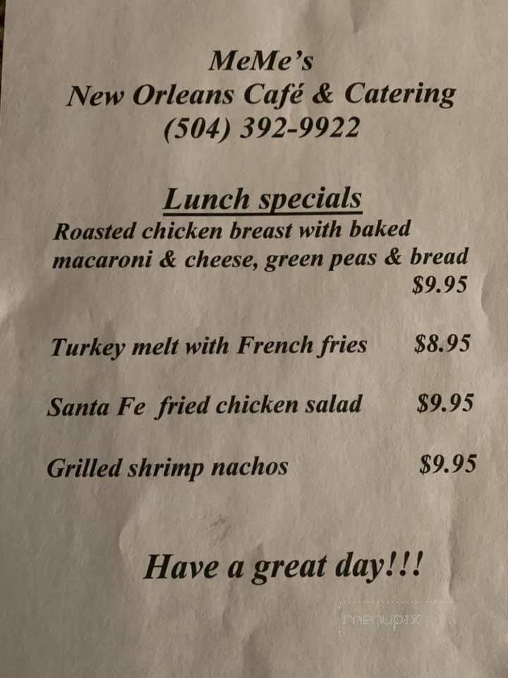 Meme's New Orleans Cafe - Belle Chasse, LA menu_pic