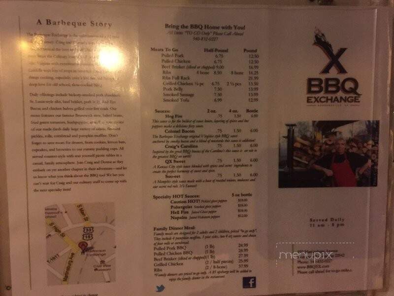The Barbeque Exchange - Gordonsville, VA menu_pic