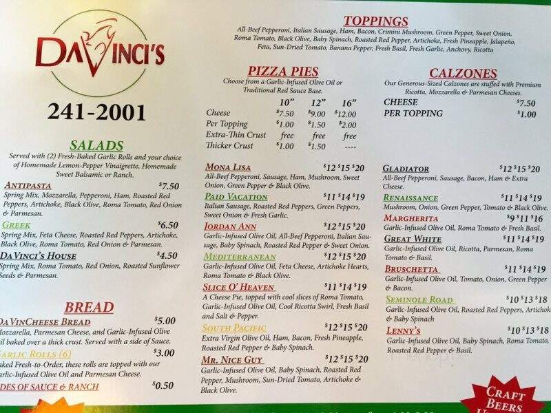 DaVinci's Pizza - Atlantic Beach, FL menu_pic