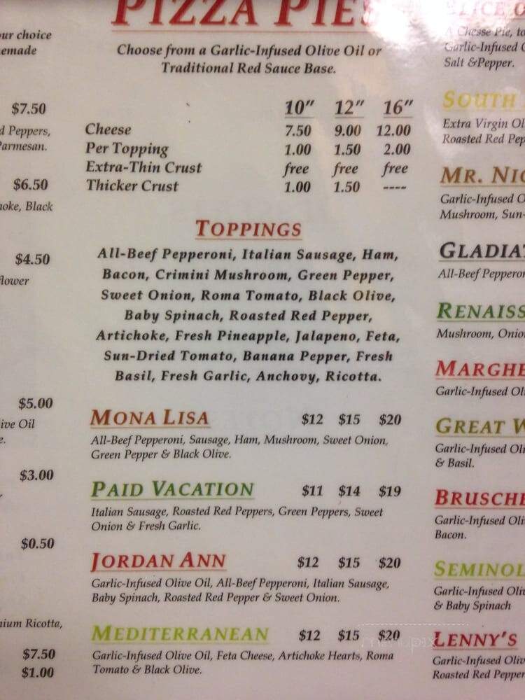 DaVinci's Pizza - Atlantic Beach, FL menu_pic
