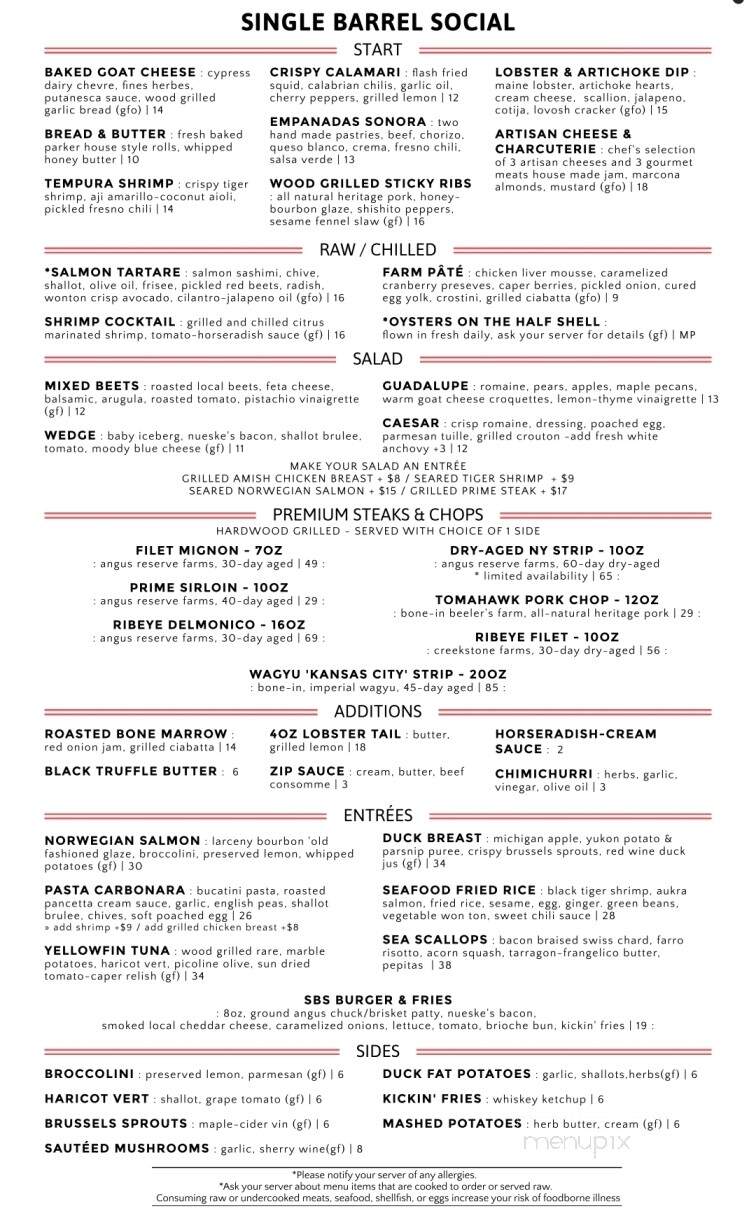 Single Barrel Social - Brighton, MI menu_pic