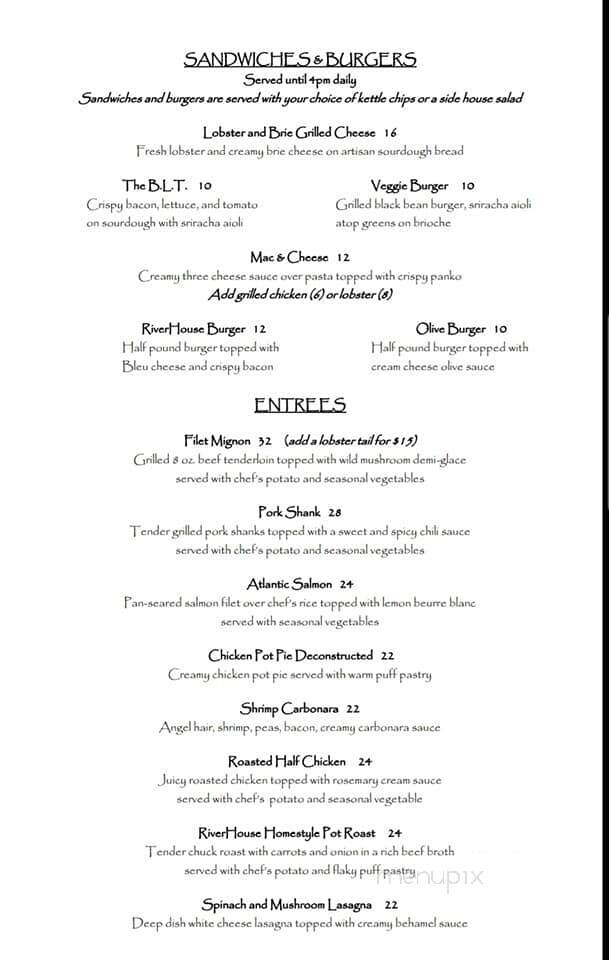 RiverHouse Inn - Williamston, MI menu_pic