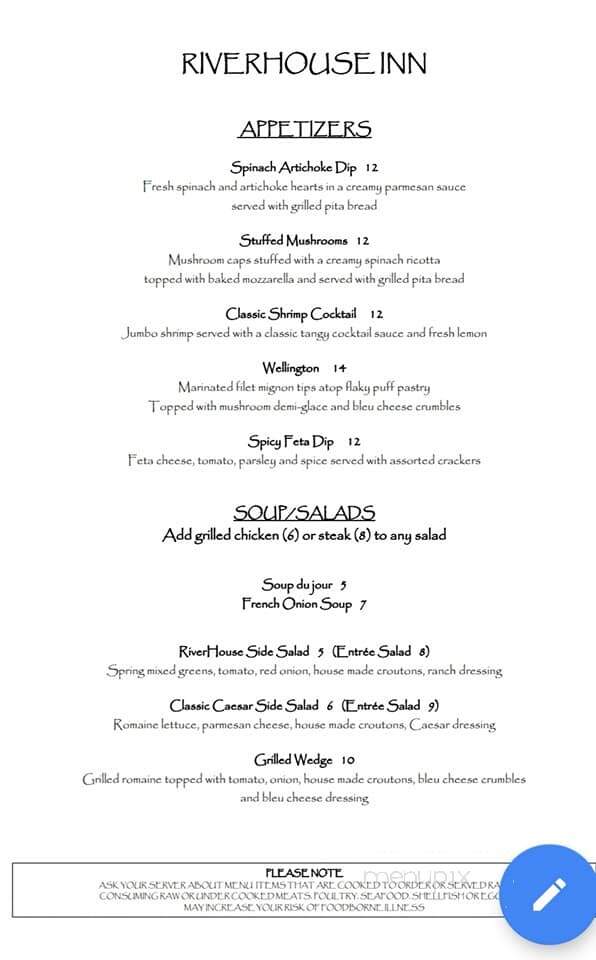 RiverHouse Inn - Williamston, MI menu_pic