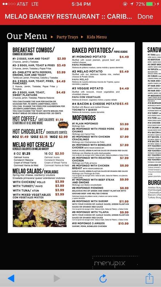 Melao Bakery - Kissimmee, FL menu_pic