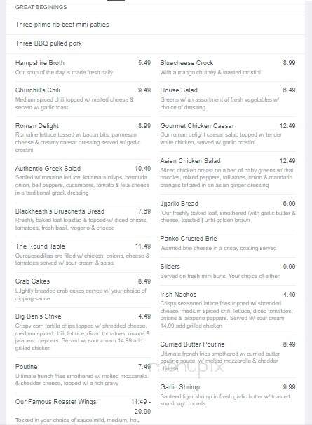 The Cat & The Fiddle - Lindsay, ON menu_pic