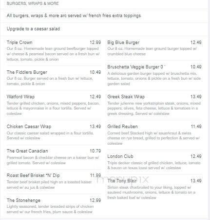 The Cat & The Fiddle - Lindsay, ON menu_pic
