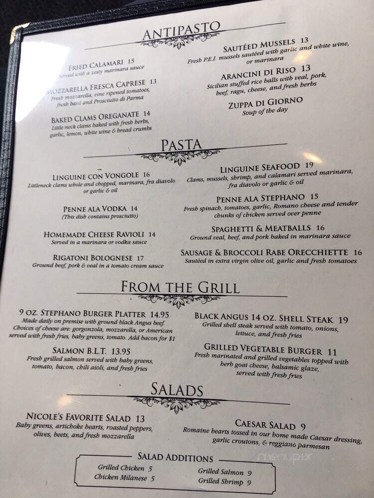 Stephano's Ristorante - Fishkill, NY menu_pic