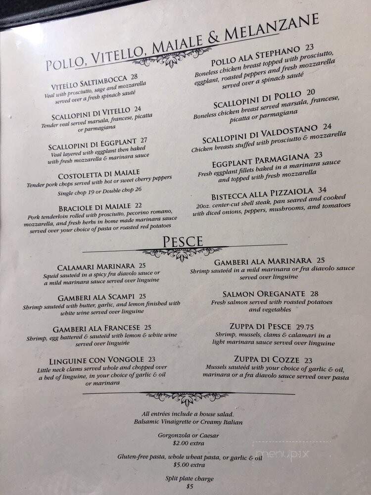 Stephano's Ristorante - Fishkill, NY menu_pic